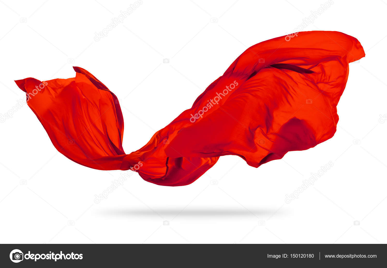 Smooth elegant red cloth on white background Stock Illustration by